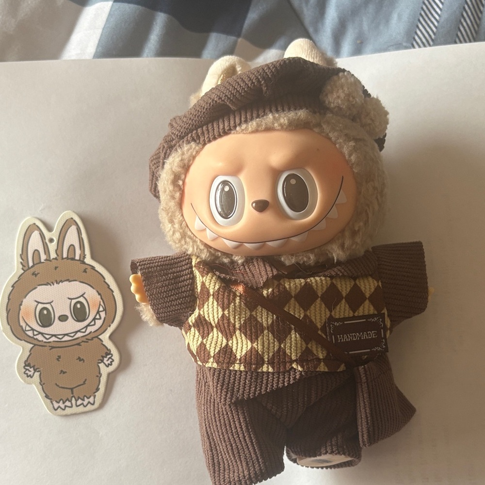 Charming Brown Plush Toy with Sticker